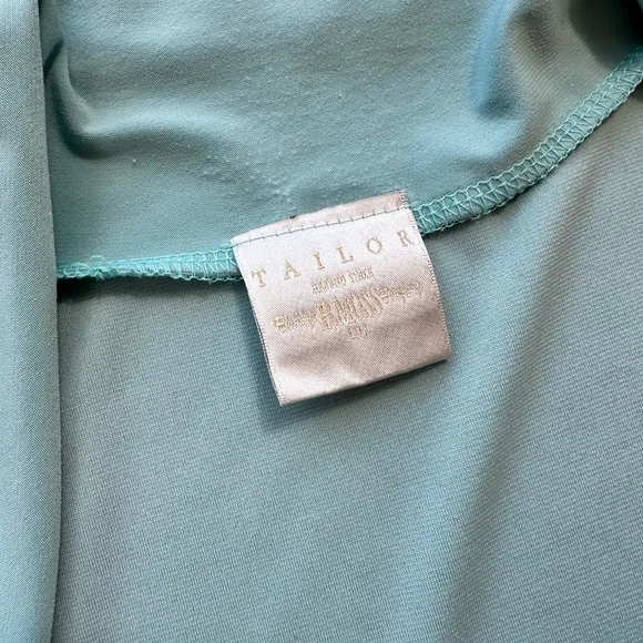 Fitted Blue Cap Sleeve Blouse with Square Neckline - Picture 6 of 7